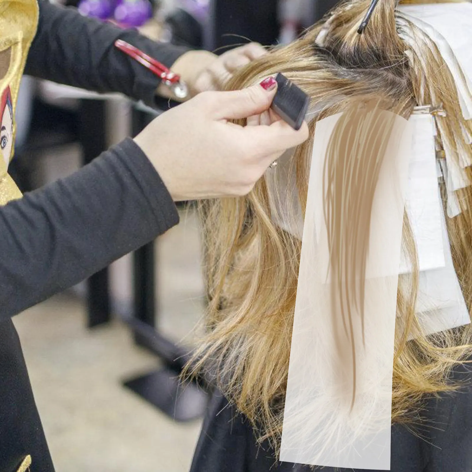 100개입 헤어 컬러링 하이라이팅 스트립 살롱급 염색 격리 시트 두피 보호 바리어 페이퍼 (전문가용)