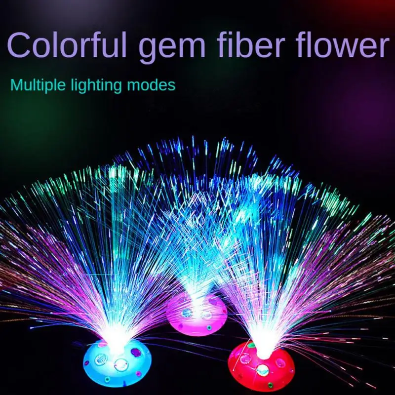 Color Changing Fiber Optic Lamp LED Firework Night Light for New Year Christmas Party Holiday Lighting Home Decors Fairy Lights