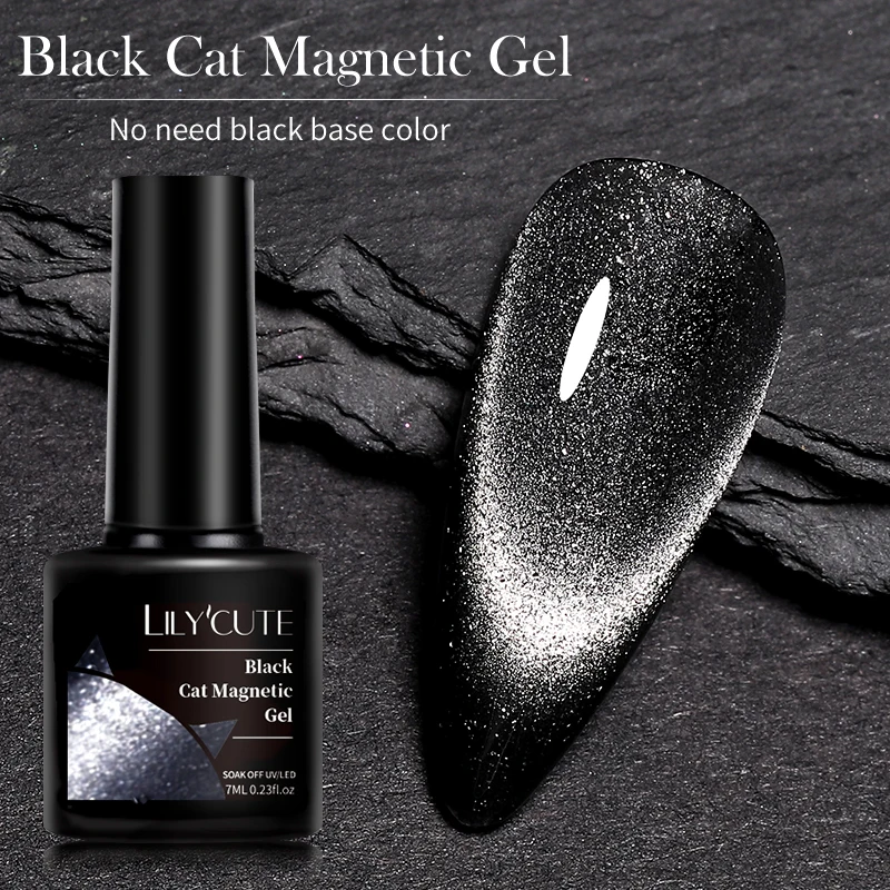 LILYCUTE 7ML Black Crystal Cat 2