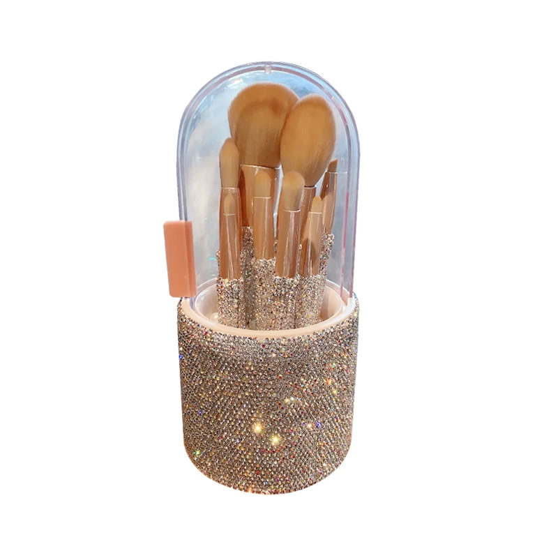 

Блестящая Кисть для макияжа с алмазными шипами, роскошная Рассыпчатая кисть для пудры, кисть для теней для век, косметические инструменты, 8 шт., оптовая продажа