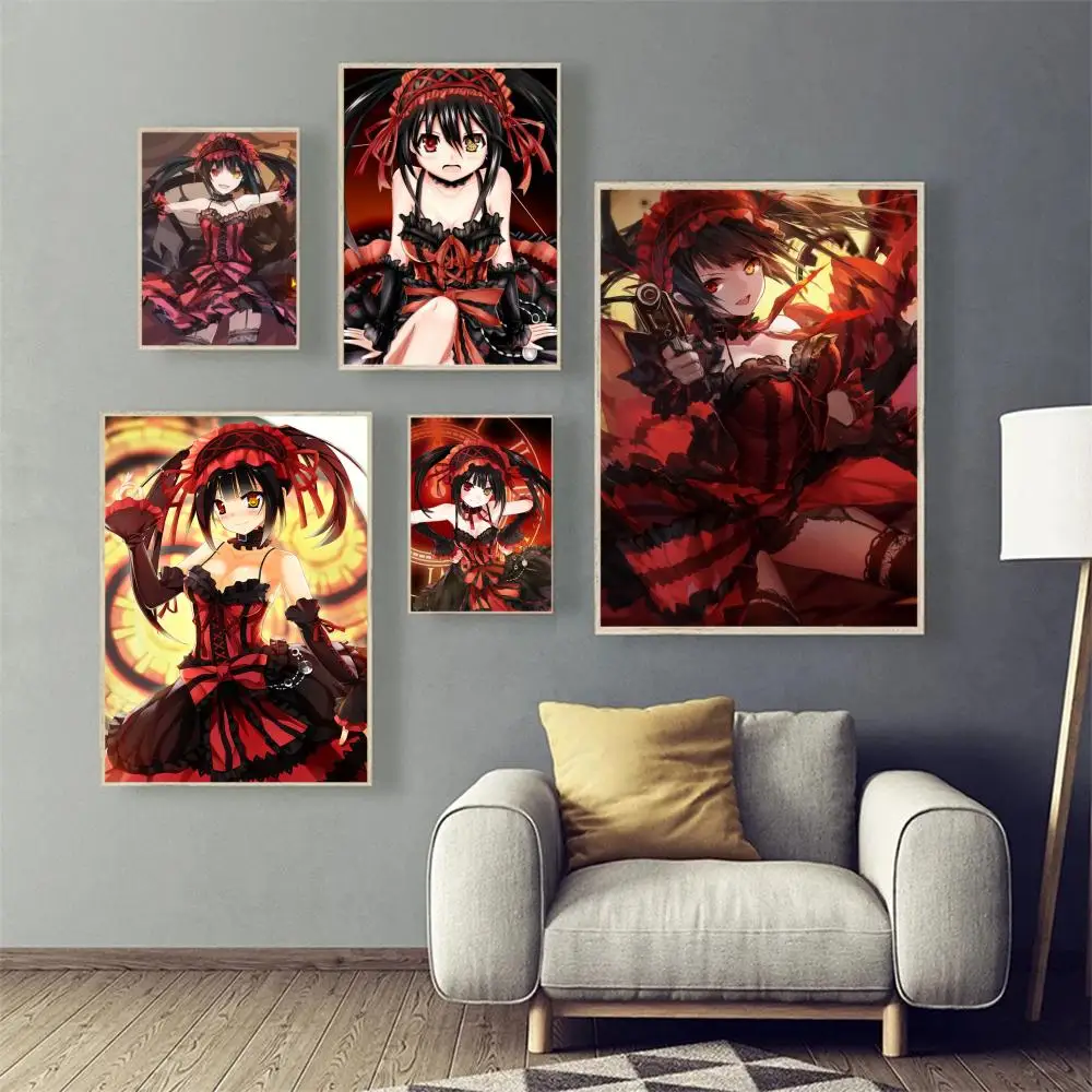 

Date a Live Poster Self-adhesive Art Poster Retro Kraft Paper Sticker DIY Room Bar Cafe Vintage Decorative Painting