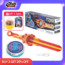 Infinity Nado 6 Standard Pack-Blazing War Bear Glowing Metal Spinning Top Gyro with Monster Icon Sword Launcher Anime Kid Toy