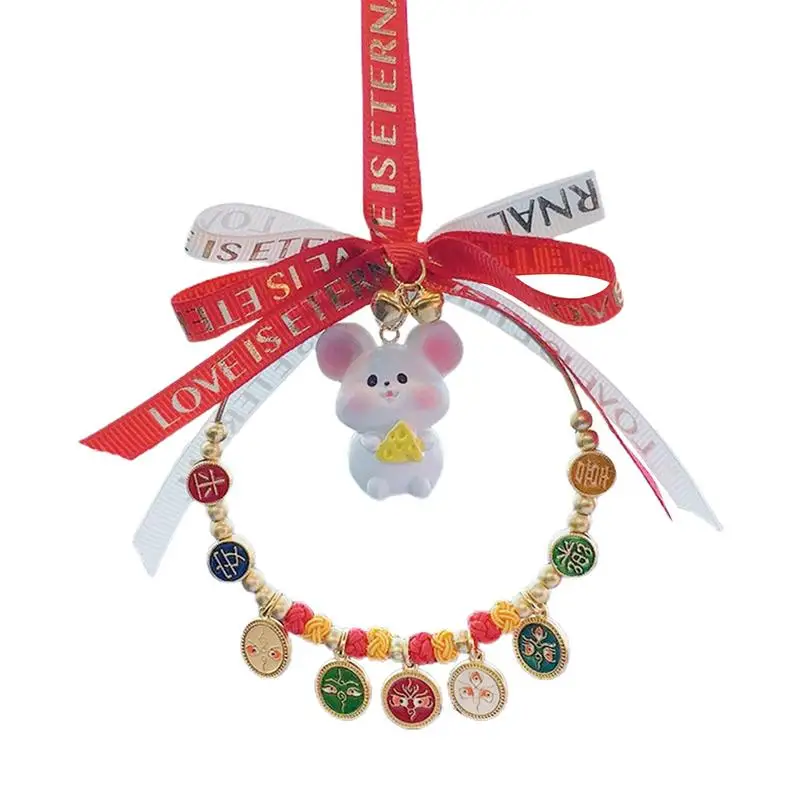 

Twelve Zodiac Swinging Ornament Car Decor Pendant Rear View Mirror Decor Chinese Style Interior Accessories For Automobiles