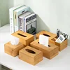 Wooden Tissue Box Modern Minimalist Design Tissue Box Holder Wood Tissue Case for Hotel Restaurant Hotel Office Easy-Refill 1