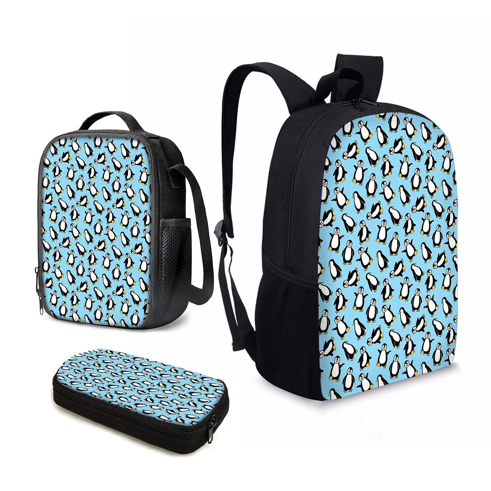 

YIKELUO Cartoon Penguin Print Large Capacity Teenagers Laptop Game Laptop Bag Waterproof Outdoor Travel Bag With Zipper Backpack