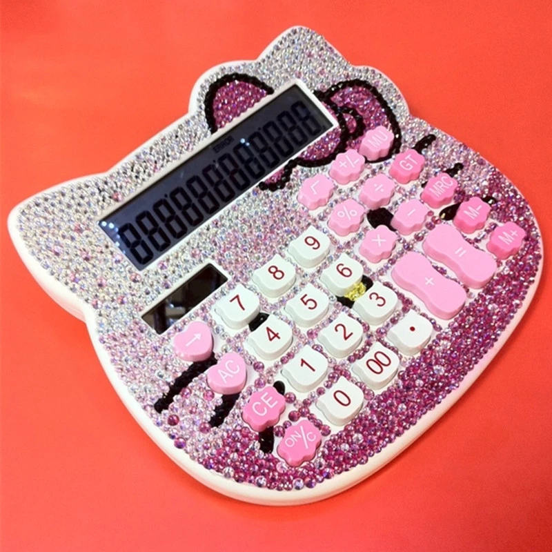 Boutique Luxury Office Electronic Calculator School & Office Electronics Creative Calculator Desktop Computer Rhinestone Crystal