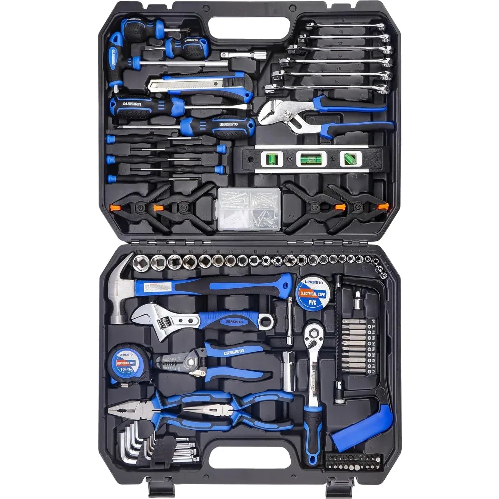 

168-Piece Socket Wrench Auto Repair Tool Combination Package Mixed Tool Set Hand Tool Kit with Plastic Toolbox Storage Case