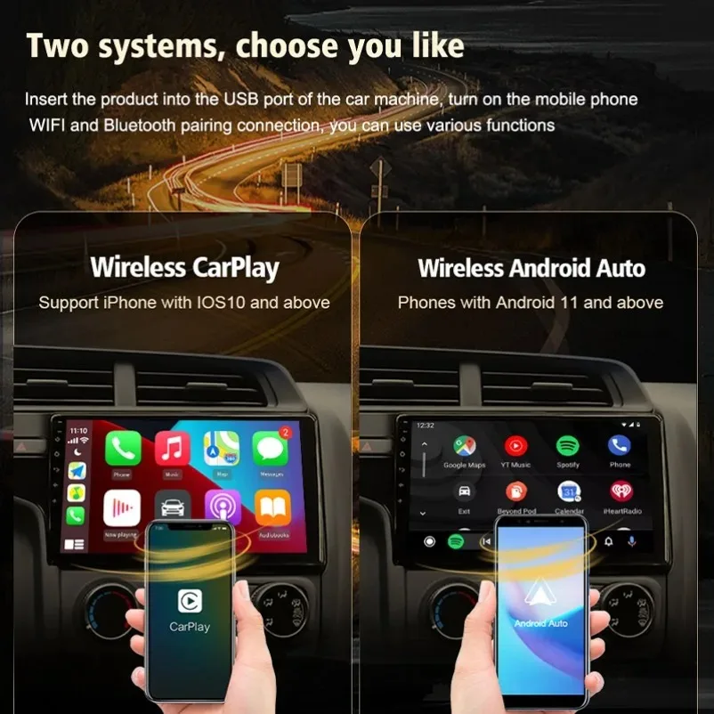 Mini Adapter Wireless CarPlay Android Auto Connect Car systems