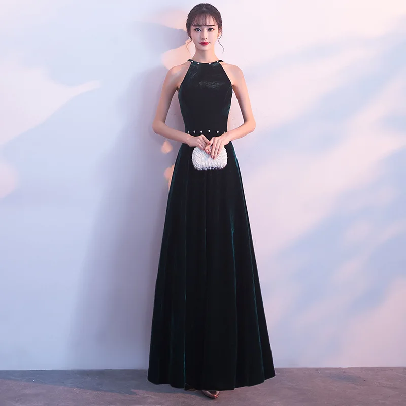 

ZL84 Korean style long slimming and elegant wedding evening dress