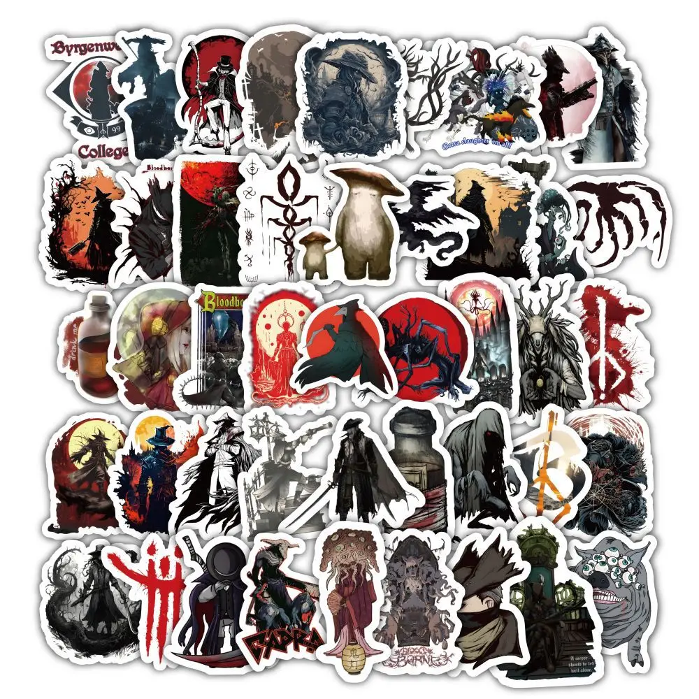 60Pcs/Set Game Bloodborne Grafiti Stickers Creative Phone Case Laptop Notebook Skateboard Guitar DIY Decorative Adhesive Sticker - 2