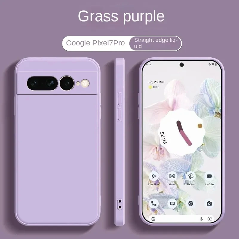 Liquid Silicone TPU Soft Solid Color Shockproof Back Case