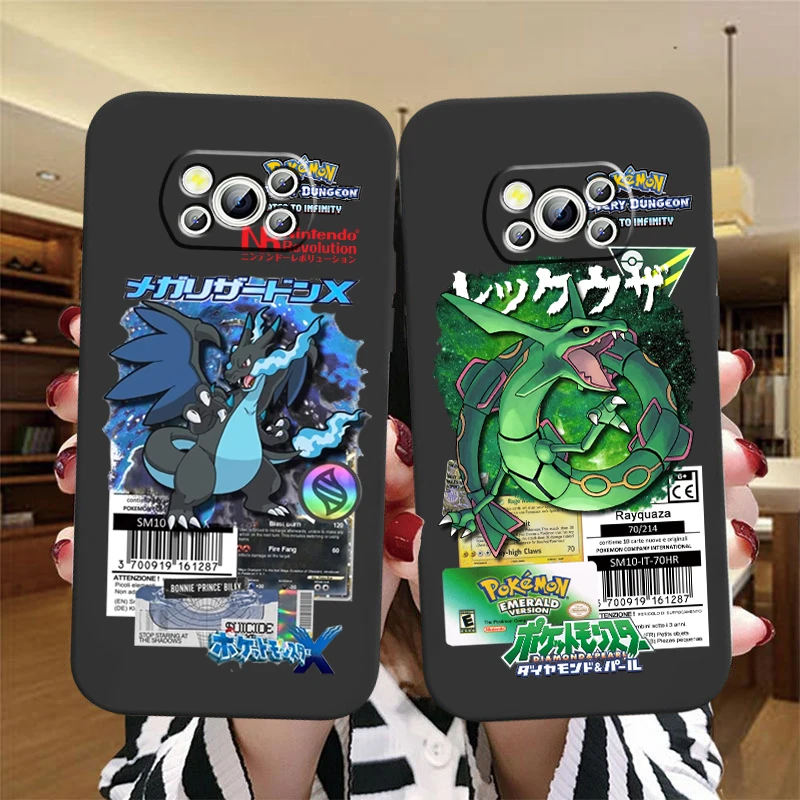 Pokemon Dragonite Rayquaza Per Xiaomi Mi Poco F5 F4 F3 F2 X5 X4 X3 M6 M5 M5S M4 M3 C40 Pro Gt Nfc 5G Custodia Per Telefono In Tpu Nero