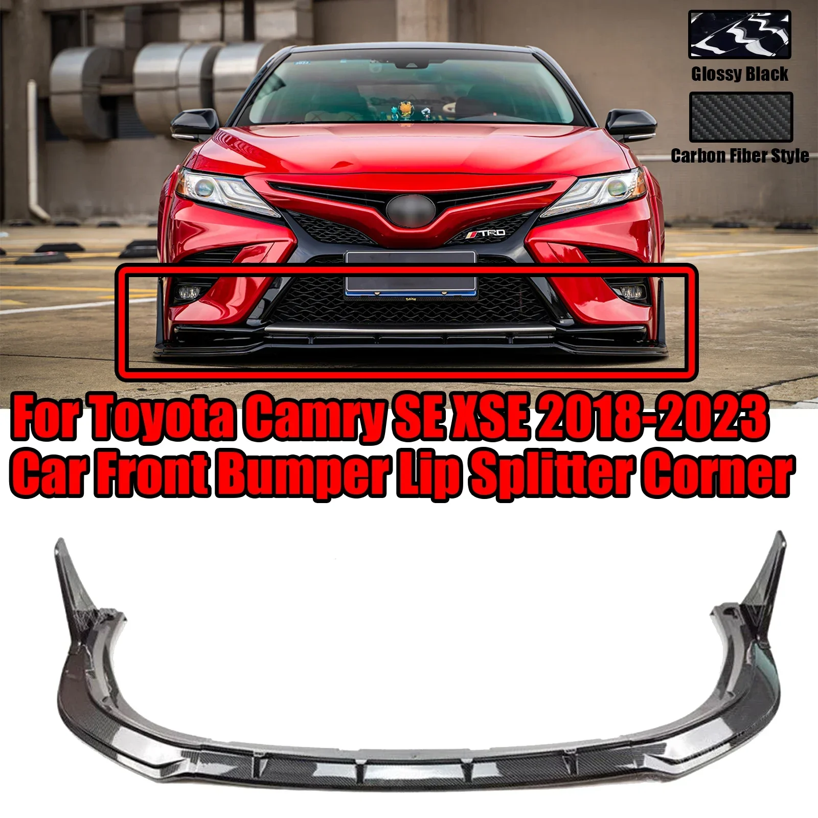 

5 шт., автомобильный передний бампер из углеродного волокна для Toyota Camry SE XSE 2018-2023