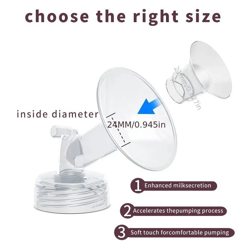 Nipple Shields 1P Flange Insert Compatible with Momcozy/Medela/Spectra/YOUHA/TSRETE 24mm Shields/Flange Reduce 24mm Tunnel Down to Other Size