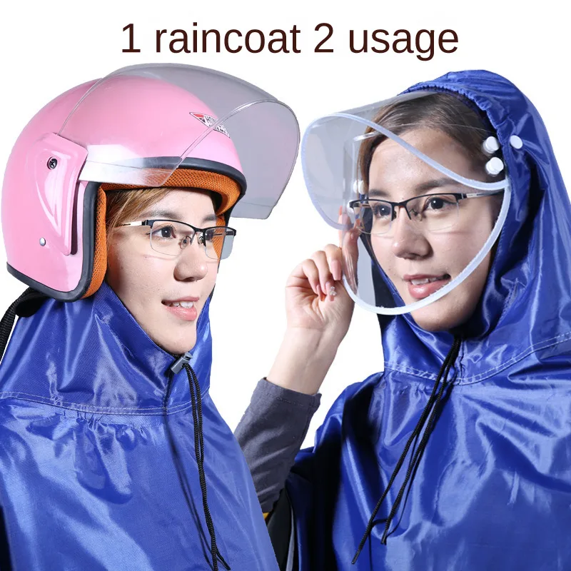 Electric Bike Mackintosh Rain Poncho Adult Riding Double Transparent Large Hood Thickened Cloth Motorbike Rider Mackintosh motorcycle raincoat rain poncho bike raincoat