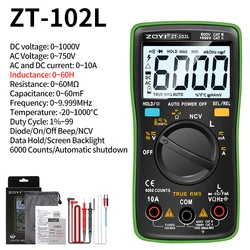 Advanced True RMS Digital Multimeter with LCD Display & Comprehensive Testing Functions (ZT102L Standard)