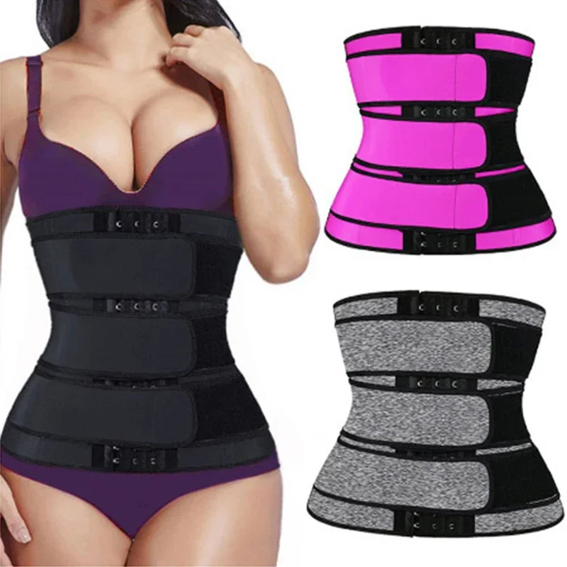 New adjustable hook shaperwear waist trainer women sauna belt weight loss cincher body shaper tummy control strap slimming sweat mesh corset