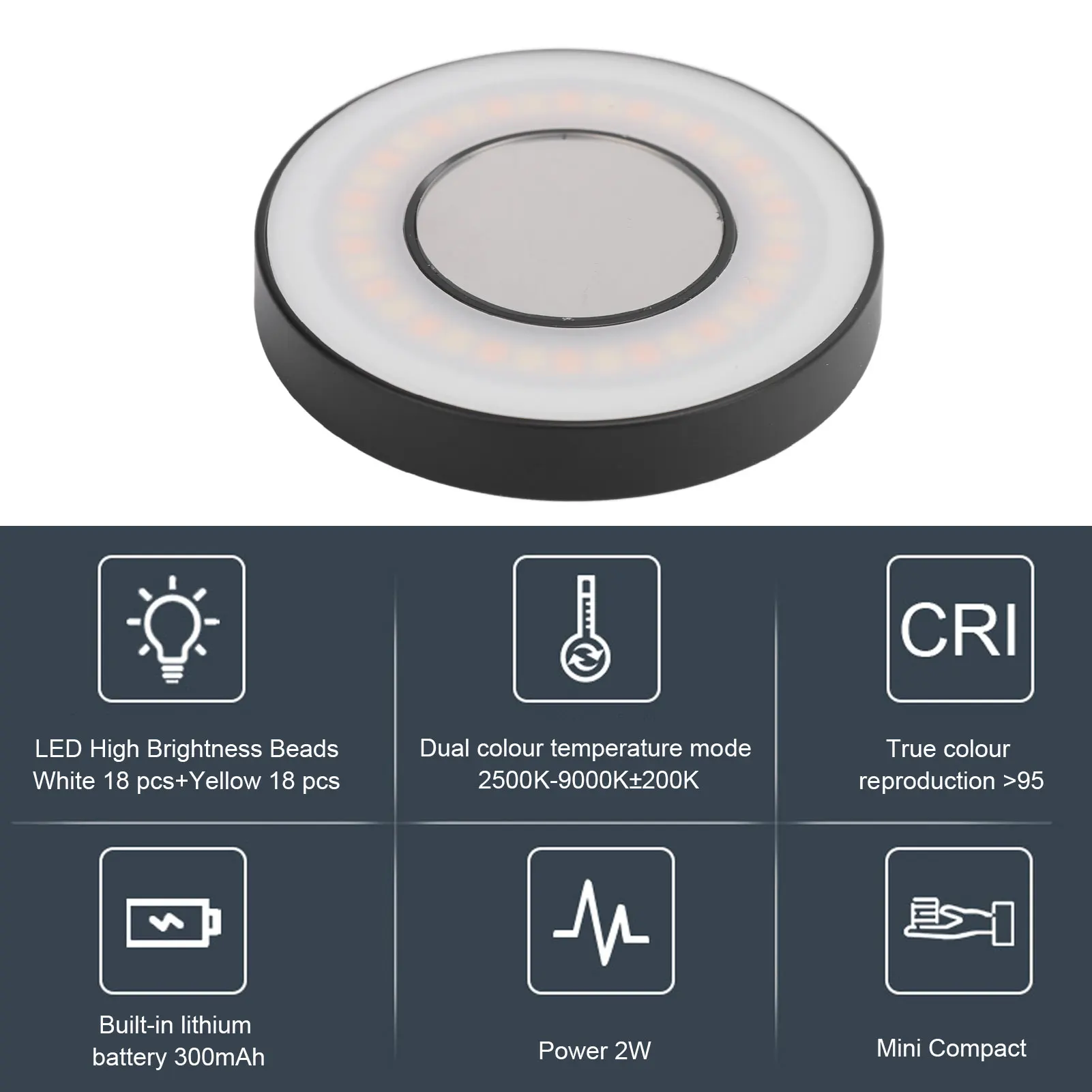 Magnetic Selfie Light for Phone 2500‑9000K Rechargeable 36 LED Fill Light with Clip for Selfies Video Conferences Vlogging