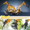Double E E561 RC Excavator 1/16 Alloy 3 In 1 Hammer Bucket Gripper With Mini Basketball Engineering Vehicle Kids Toys Boys Gift 5
