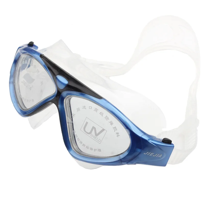 Adult Waterproof Swim Glasses Electroplate Big Swimming Goggles Men Women Adjustable Anti-fog UV Eyewear