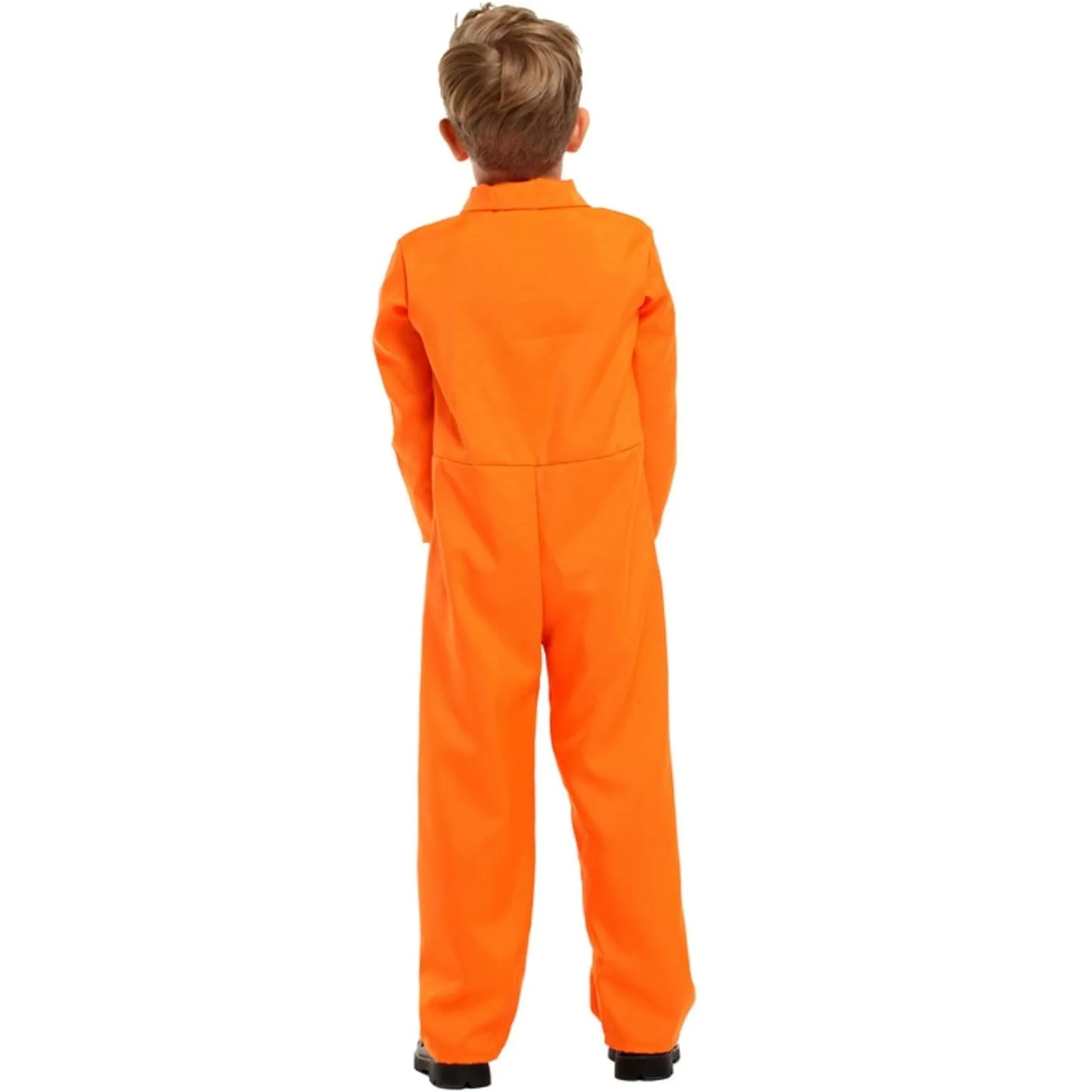 Prisoner Costume Kids,Orange Prisoner Jumpsuit with Handcuffs,Jailbird Inmate Prison Uniform