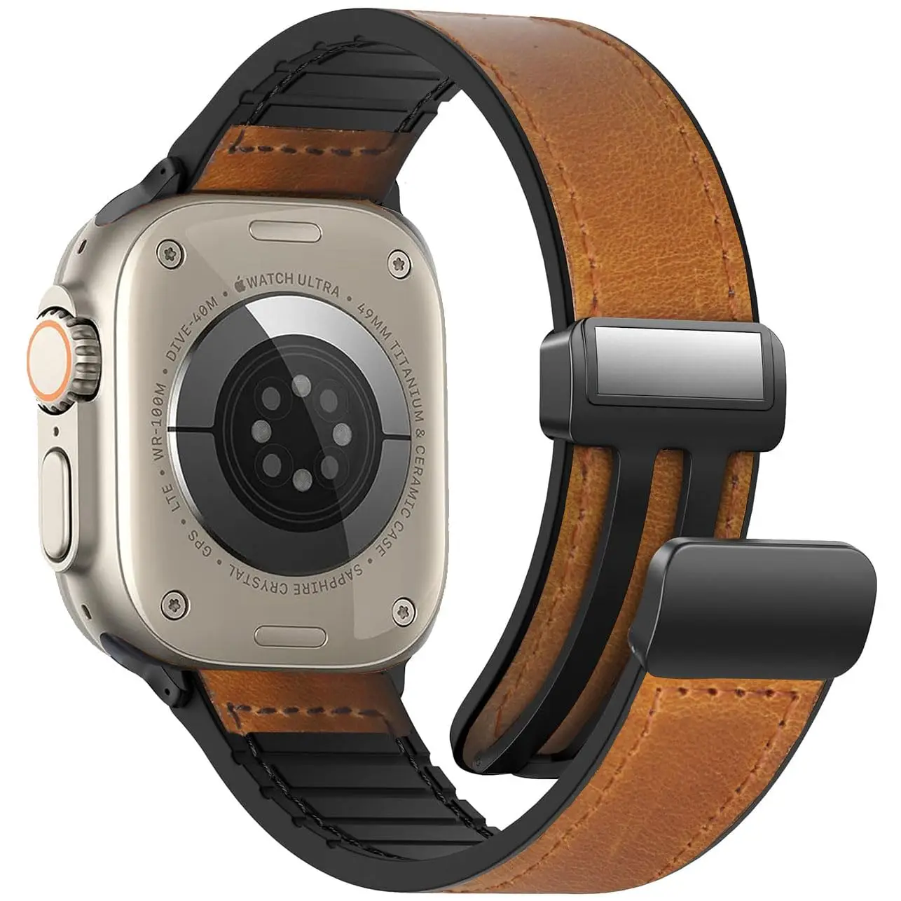 

Ремешок магнитный для Apple watch band 44 мм 40 мм 45 мм 41 мм, браслет из натуральной кожи и силикона для iWatch series 9 8 7 6 se ultra 2 49 мм