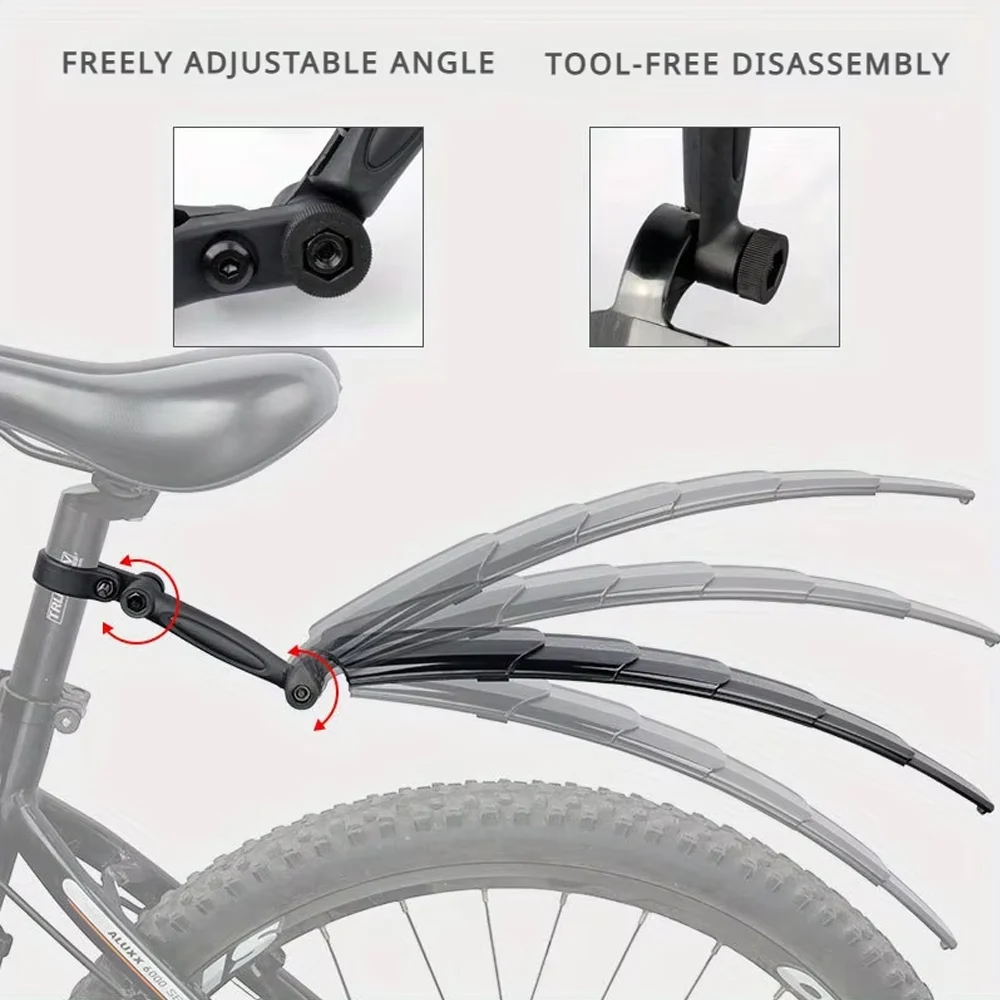 Bicycle fender, 1pair retractable bike fender set for mountain road