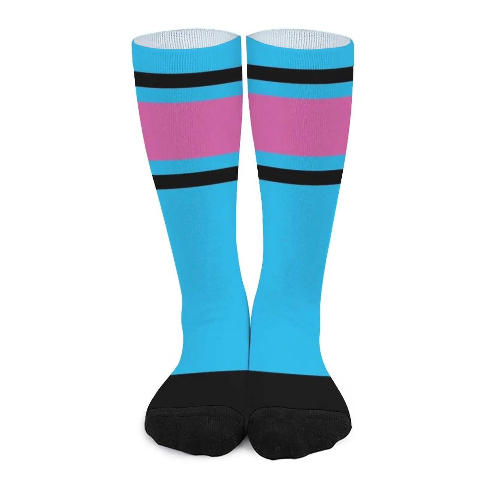 

Blue, Black, & Pink Power Stripe Socks Socks men cotton Wholesale basketball non-slip soccer socks