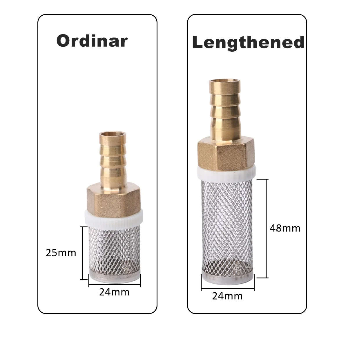 Lengthened Stainless Steel Mesh Filter Garden Irrigation Pump Protection Hose Filter Water Cleaning Mesh Brass 6-19mm
