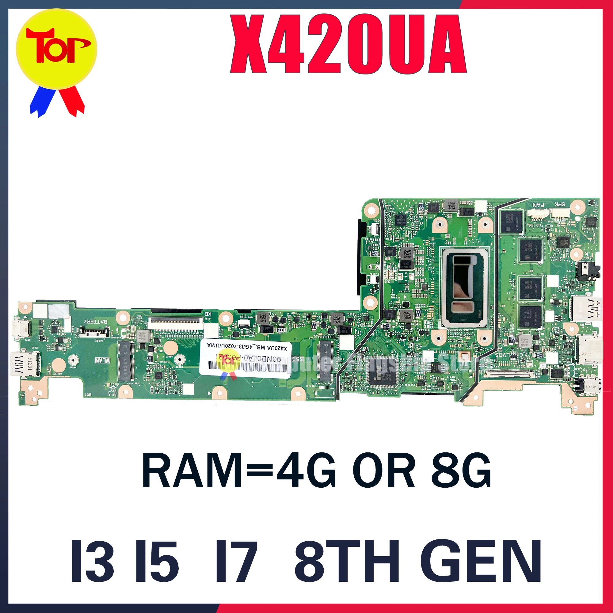 

KEFU X420U Laptop Motherboard For ASUS X420UA Y406U I3-7020U I3-8130U 4G OR 8G RAM Mainboard 100% Working