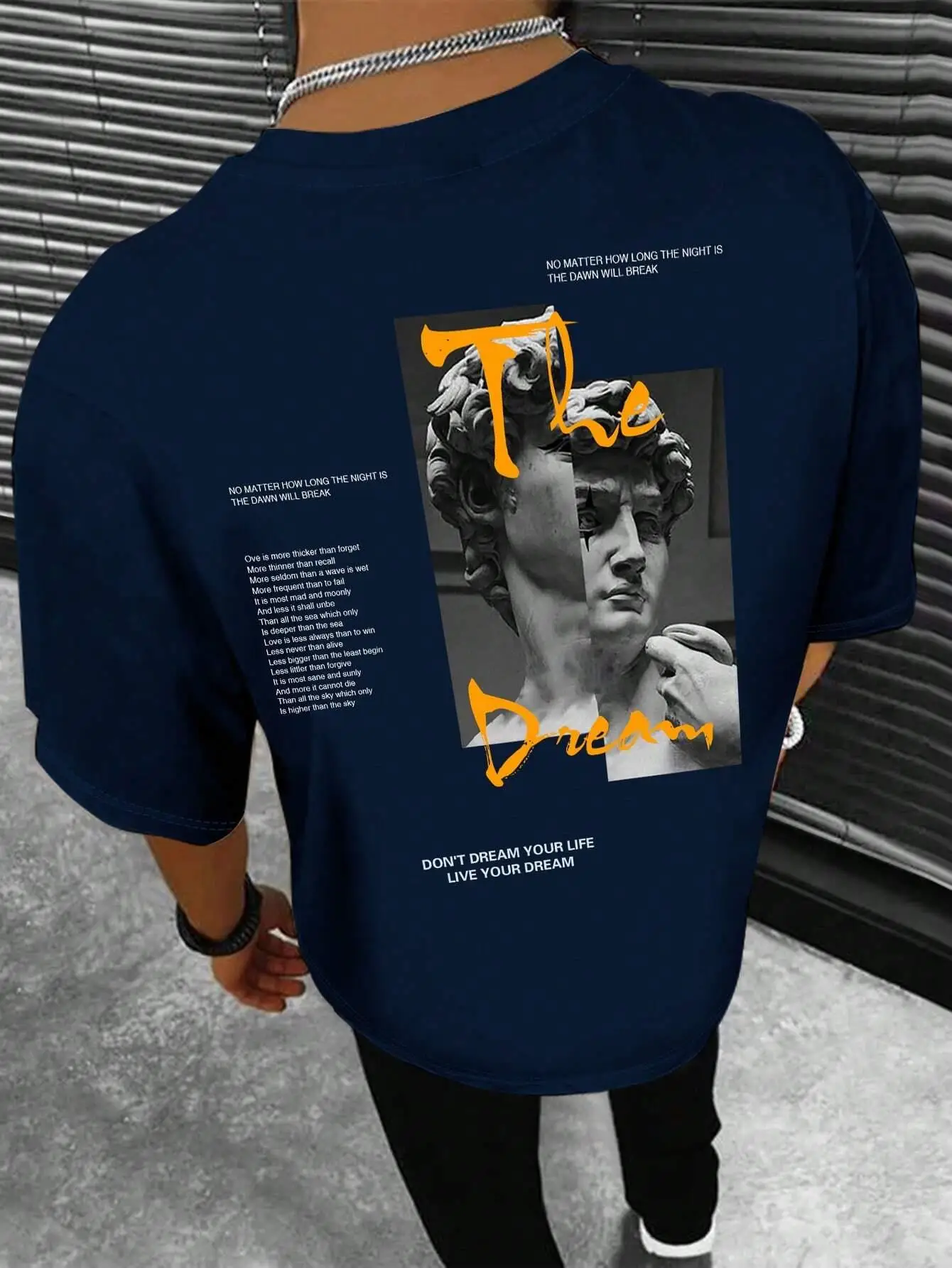 당신의 삶을 꿈꾸지 마세요 당신의 꿈을 살아보세요 남성 의류 패션 여름 티셔츠 streetwear 100% 코튼 루즈 탑 통기성 티