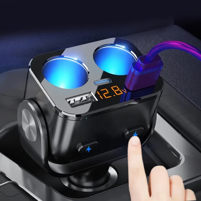 Quick Charge Car Cigarette Lighter Socket Splitter Charger Dual USB PD QC  3.0 12V 66W Auto Type C Charging Power Adapter Plug - AliExpress