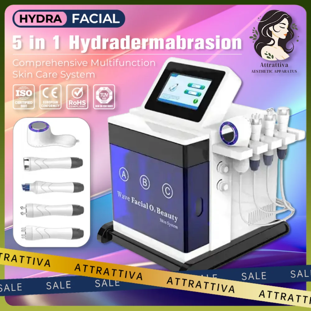 5 in 1 Hydra Oxygen Facial Care Device Water Peeling Deep Cleansing Face Lifting Multifunction Beauty Salon Equipment Home Use admt 300h underground water detector 1 300m deep water finder water dedect device