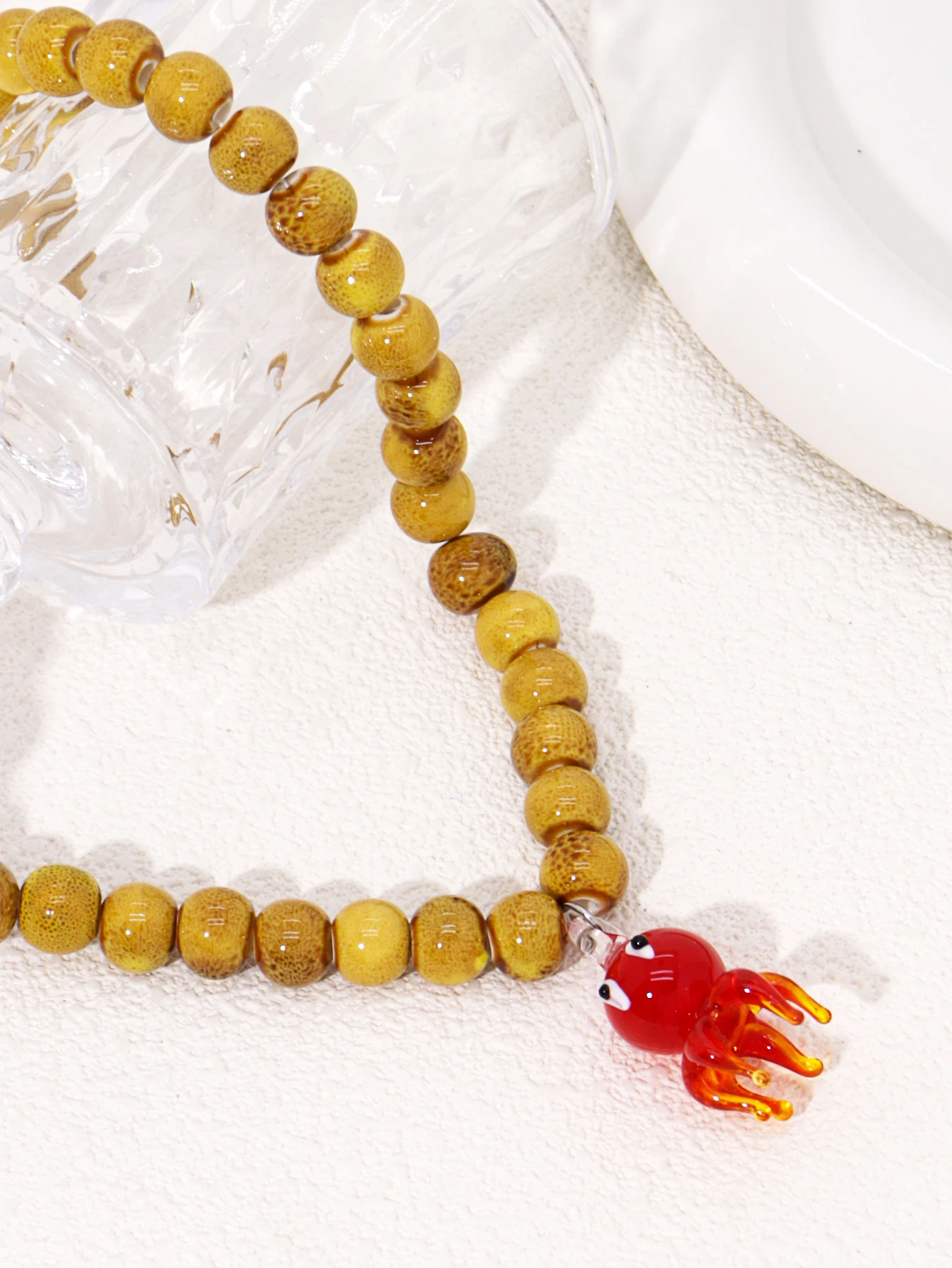 Charm Colorful Fish Pendant Necklace Glass Beads Women
