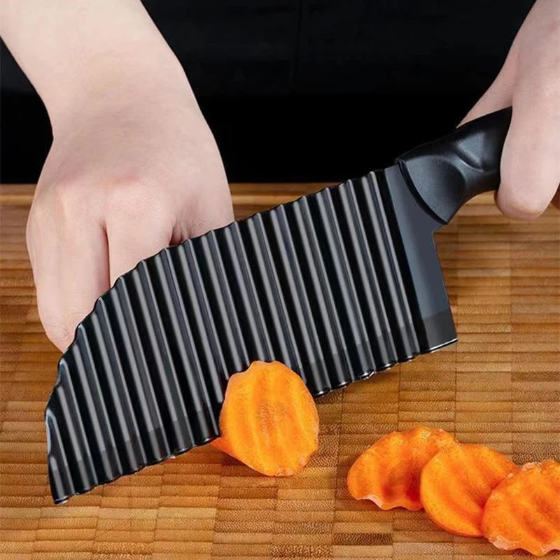 

Stainless Steel Potato Chip Slicer Shredder Wavy Fries Cutting Tool French Fry Knife Vegetable Fruit Crinkle Kitchen Accessories