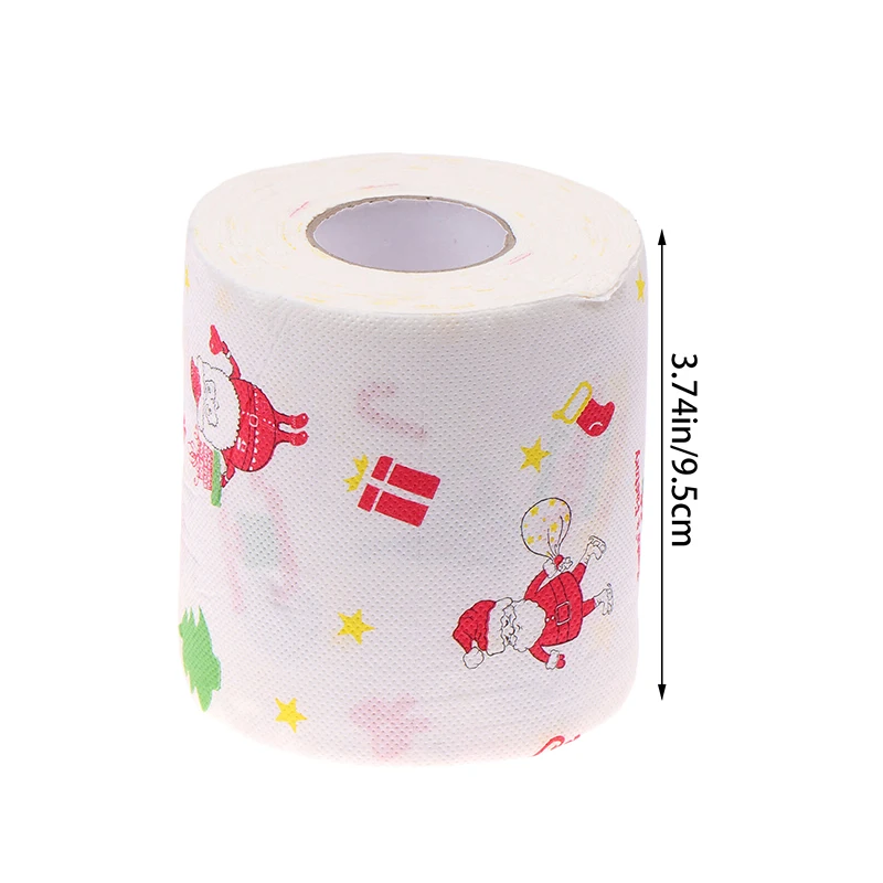Creative Cartoon Toilet Paper Christmas Pattern Series Roll Paper Santa Claus Reindeer Hygienic Rolls Funny Napkins