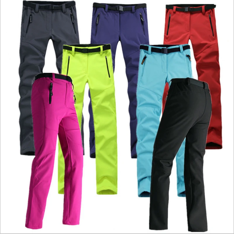 FALIZA New Winter Womens Outdoor Pants Thick Fleece Softshell Sports Trousers Hiking Trekking Ski Waterproof Assault Pants PM21 2