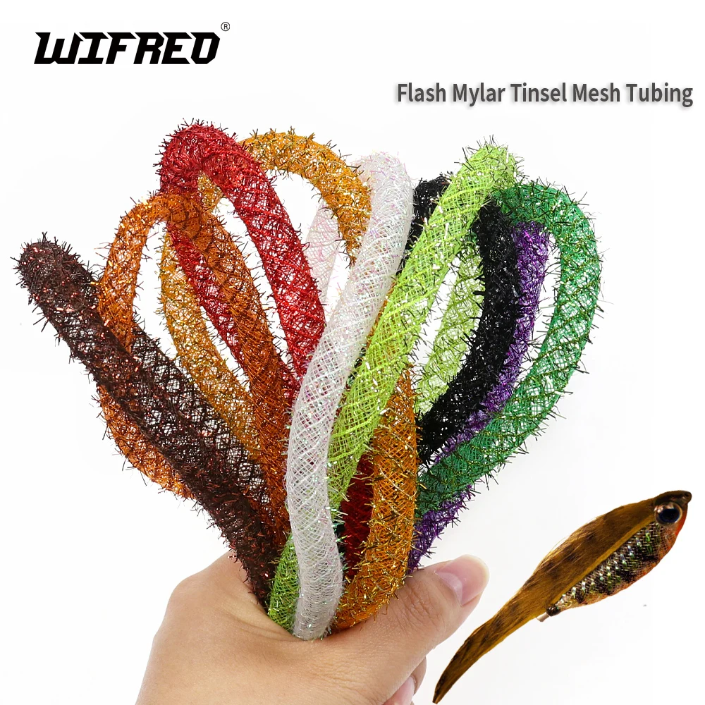 Wifreo 8Mm Flash Mylar Tubi Treccia Meshtube Per Fly Legatura Materiali Del Corpo Per Fai Da Te Acqua Salata Minnow Streamer Tube Mosche