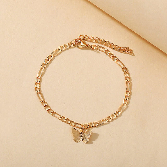 Fashion Accessories Butterfly Set with Diamond Claw Chain Creative Pearl Chain Foot Ensemble Female Gold Jewelry Gift