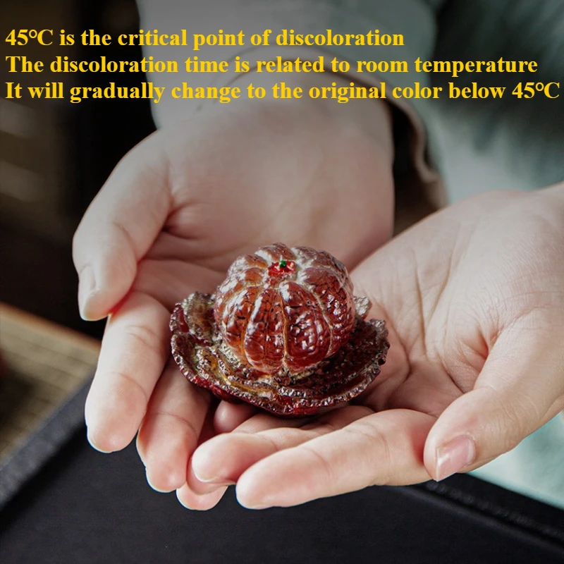 Chinese Resin Color Changing Tea Pet Lucky Orange Model Tea Figurine Ornaments Home Set Decoration Accessories Crafts