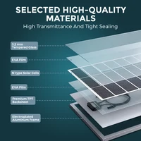 Panneaux solaires rigides RVPOZWER 200W/400W/800W, cellules monocristallines de type N 18BB, rendement élevé de 24% pour système de charge domestique, camping-car, appartement, balcon, extérieur, camping hors réseau, cadre blanc, style plaque arrière. 1