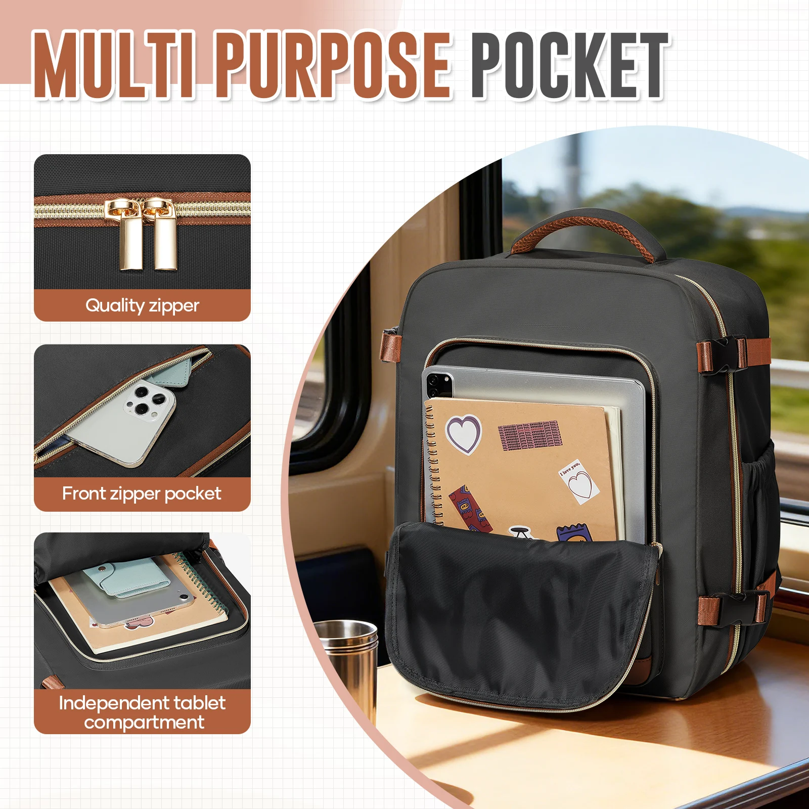 2026 New Ryanair 40x30x20 Backpack Portable Travel Bag, Executive Backpack 15.6'' Laptop Bag College School Portable Backpack