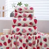 140x70cm Strawberry Bath Towel Hand Towel Coral Velvet Skin Friendly Soft Large Beach Towel Girl Heart Bath Towels for Adults 2