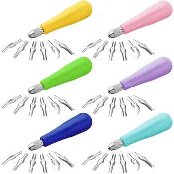 Kit di taglierine per linololeum artigianali Strumenti per intaglio Assortimento di strumenti per linocut Frese per blocchi per stampa di blocchi, incisione di timbri in gomma