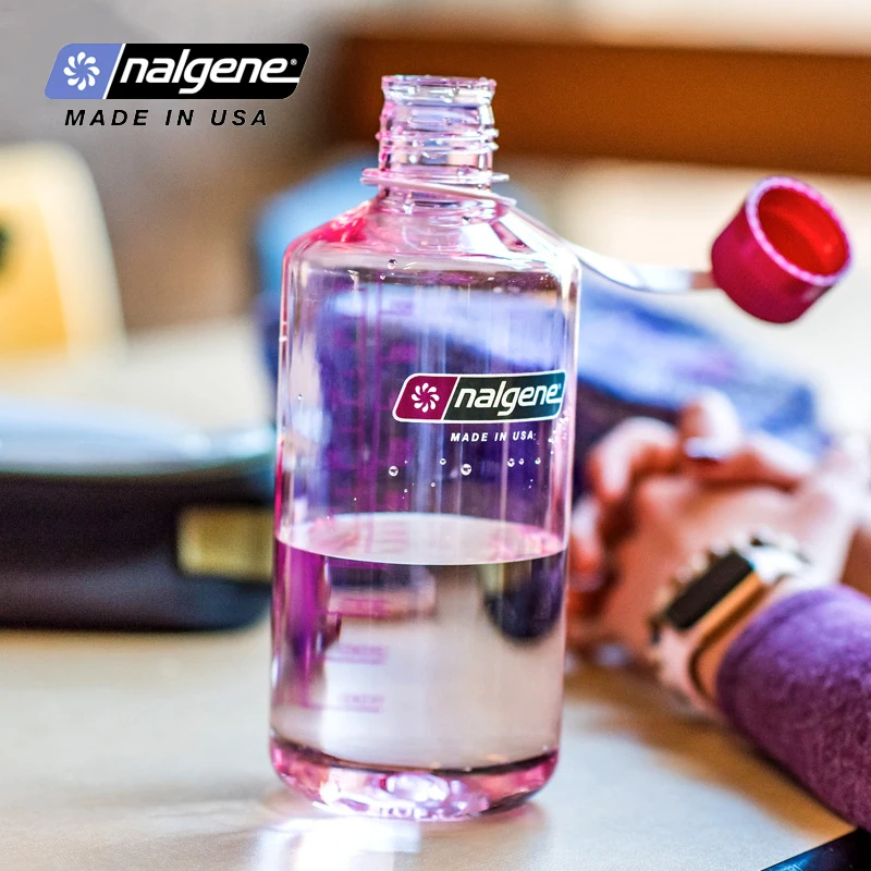Nalgene-Narrow Mouth Sports Water Bottle, Portable, Large Capacity, Outdoor Travel, Hiking, Drinking Bottle, 1000ml