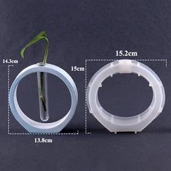 5-Piece Acrylic Glass Floral Test Tube Vase Set for Home Decor and Hydroponic Displays (Round)