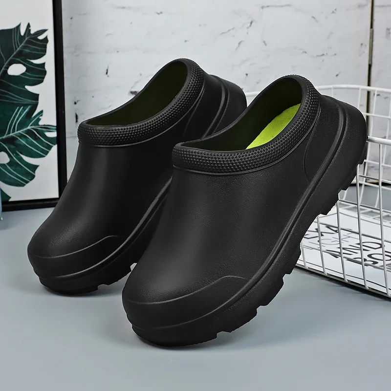 Women Kitchen Shoes Men Garden Clogs Outdoor Casual Waterproof Rain Shoe Non-slip Restaurant Work Sandals Oil-proof Chef Shoes