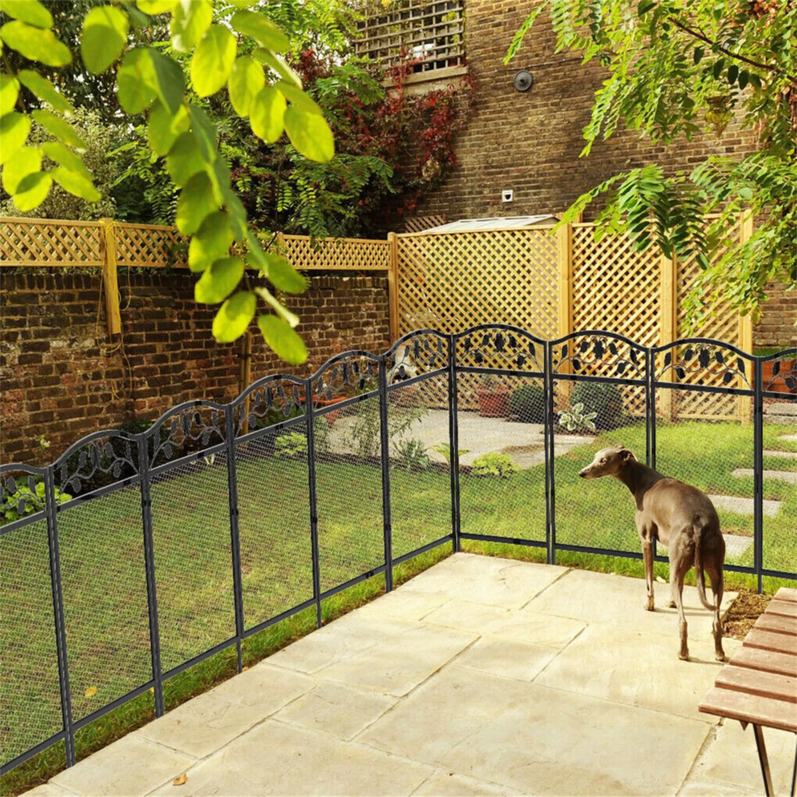 

Free shipping US 5 Pcsk Garden Fence Rustproof 43 In Tall Metal Wire Panel Animal Border for Dog