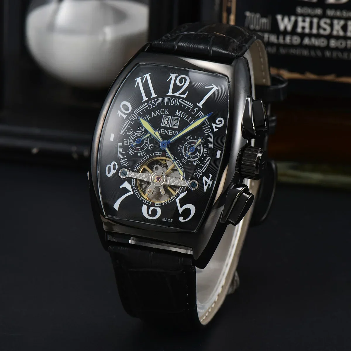 

Luxury Automatic Mechanical Watches for Men WristWatch Tourbillon Skeleton Wrist Clock Male Tonneau Man Wristwatch