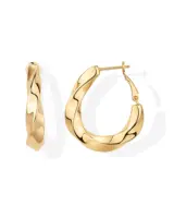 Shevalu Women Geometry Design Hoops Earrings High Quality 14K Gold Plated 925 Sterling Silver Post Chunky Twisted Huggie Earring 1